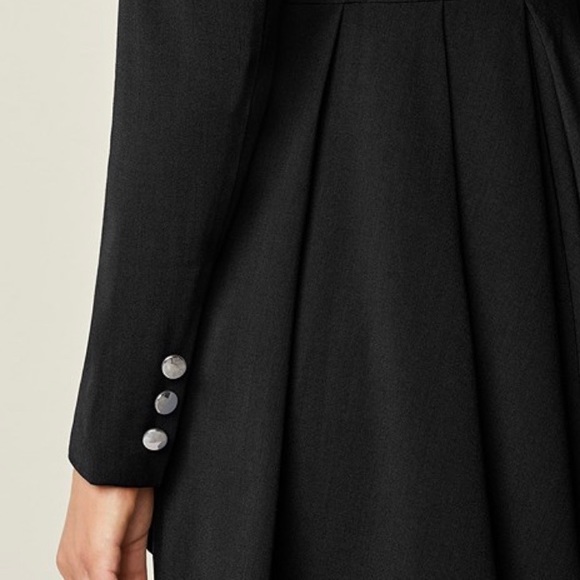 LONG RUFFLE BACK BLAZER Color WINE.. - Picture 3 of 4